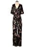 H&M 100% Polyester Floral Black Jumpsuit Size 4 - photo 1