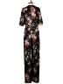 H&M 100% Polyester Floral Black Jumpsuit Size 4 - photo 2