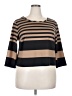 Cato Stripes Brown 3/4 Sleeve T-Shirt Size 18 - 20 - photo 1