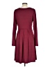 Assorted Brands Solid Burgundy Casual Dress Size L - photo 2