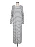 Mod Ref Stripes White Gray Casual Dress Size L - photo 1
