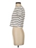 Zara Stripes Ivory Short Sleeve Turtleneck Size S - photo 5