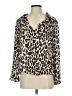 Zara Basic Animal Print Ivory Long Sleeve Blouse Size XS - photo 1