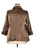 Gloria Lance Metallic Brown 3/4 Sleeve Button-Down Shirt Size 2X - photo 2