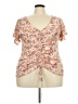 Daytrip Brown Short Sleeve Blouse Size XXL - photo 1