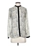 H&M Paisley Silver Long Sleeve Blouse Size 4 - photo 1