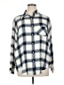 Lane Bryant Plaid Blue Long Sleeve Button-Down Shirt Size 14 - 16 Plus - photo 1