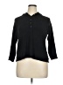 Caslon Black Long Sleeve Polo Size 1X - photo 1