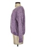 Skies Are Blue Solid Purple Pullover Sweater Size XS - photo 5