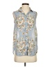 H&M 100% Polyester Floral Blue Sleeveless Blouse Size 2 - photo 1
