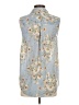 H&M 100% Polyester Floral Blue Sleeveless Blouse Size 2 - photo 2