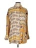 MNG 100% Viscose Paisley Yellow 3/4 Sleeve Blouse Size 2 - photo 1