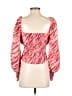 Slate & Willow 100% Polyester Red Long Sleeve Blouse Size S - photo 2