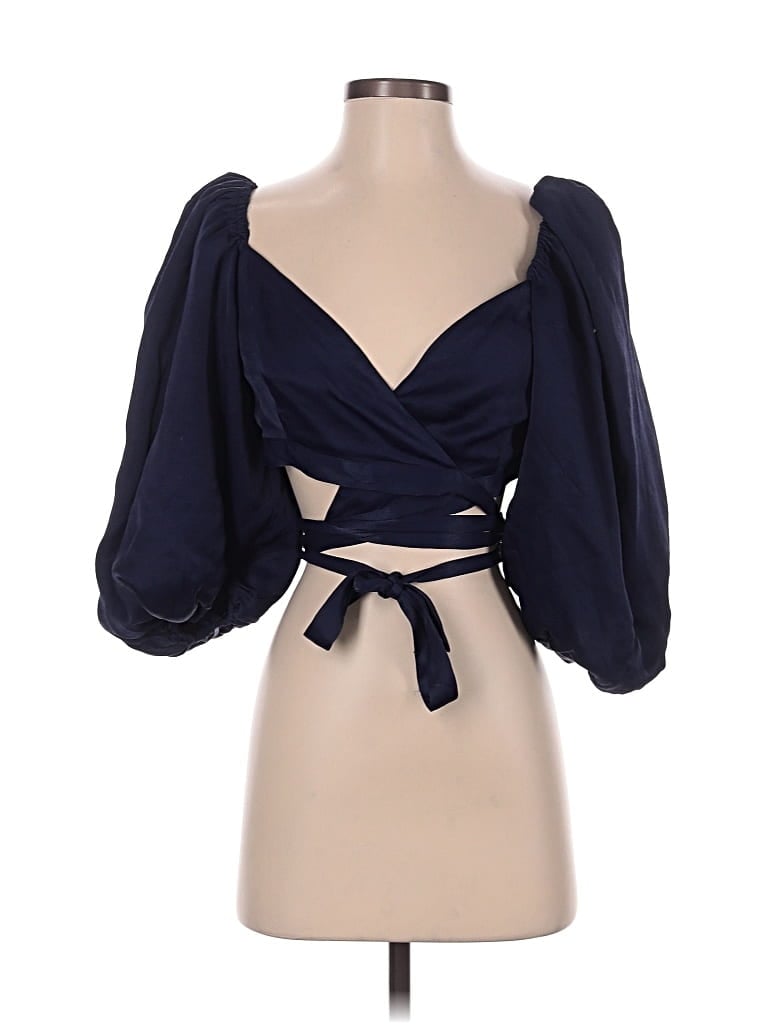 Pre-owned Lpa 3/4 Sleeve Blouse In Blue