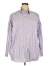 Lands' End 100% Baumwolle Stripes Blue Long Sleeve Button-Down Shirt Size 20W - photo 1