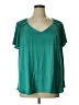 Lane Bryant 100% Polyester Teal Short Sleeve Blouse Size 14 - 16 Plus - photo 1