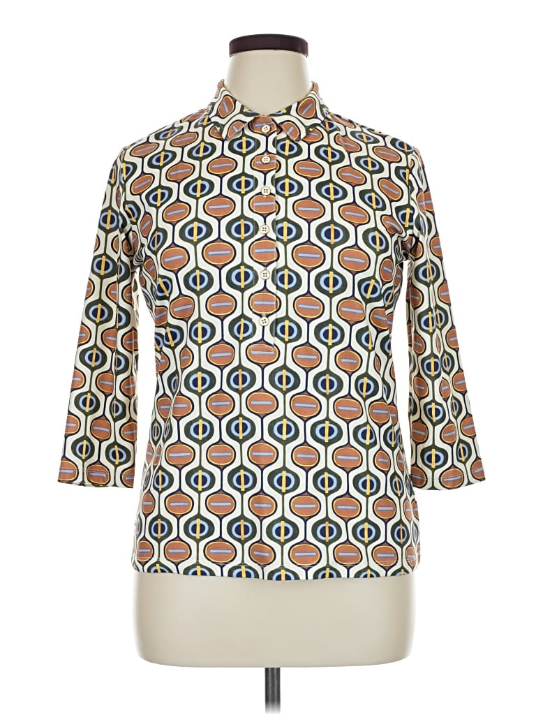 Pre-owned J. Mclaughlin 3/4 Sleeve Blouse In White