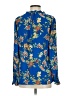 Rose + Olive 100% Polyester Floral Blue Long Sleeve Blouse Size S - photo 2