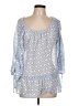 Democracy 100% Polyester Blue 3/4 Sleeve Blouse Size L - photo 1