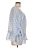 Democracy 100% Polyester Blue 3/4 Sleeve Blouse Size L - photo 4