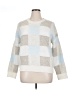Flag & Anthem Checkered-gingham White Pullover Sweater Size XL - photo 1