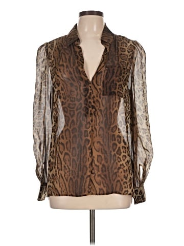 Haute Hippie Long Sleeve Silk Top (view 1)
