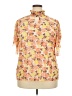 So It Is Floral Orange Short Sleeve Blouse Size 2X - photo 1
