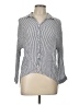 Zara Stripes Gray Long Sleeve Blouse Size L - photo 1