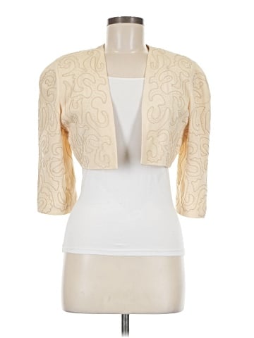 Carmen Marc Valvo Silk Cardigan (view 1)