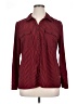 Studio Works Stripes Burgundy Long Sleeve Blouse Size XL - photo 1