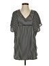 Xhilaration Stripes Black Short Sleeve Blouse Size S - photo 1