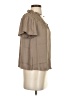 Gap 100% Polyester Tan Short Sleeve Blouse Size XS - photo 4