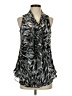 Bisou Bisou 100% Polyester Gray Sleeveless Blouse Size S - photo 1