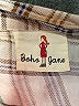Boho Jane Plaid Ivory 3/4 Sleeve Blouse Size L - photo 7