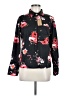 Unbranded 100% Polyester Floral Black Long Sleeve Blouse Size M - photo 1