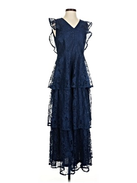 chinese dress ladies Celine Boho Midi Dress  Navy Crochet Lace Tiered Design  Magnolia Boutique