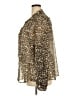 Lands' End 100% Polyester Animal Print Brown Long Sleeve Blouse Size 3X - photo 5
