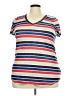 Torrid Stripes Blue Short Sleeve T-Shirt Size 2X Plus (2) - photo 1