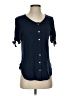 Amour Vert Blue Short Sleeve Blouse Size XS - photo 1