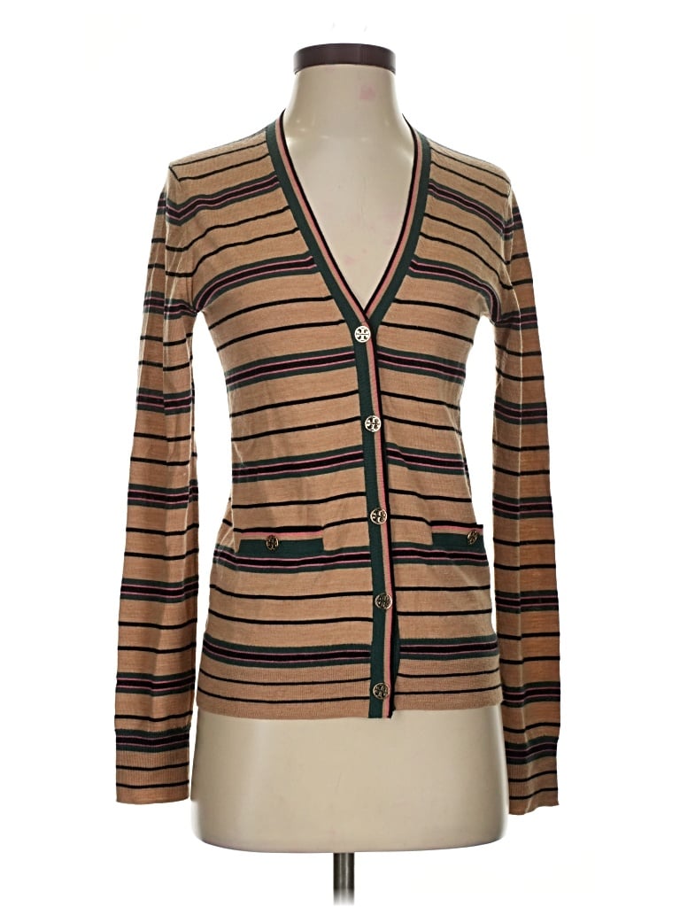 Pre-owned Tory Burch Cardigan Sweater In Brown