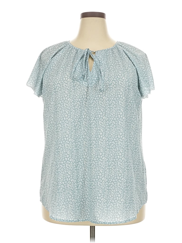 Pre-owned Simplefun Short Sleeve Blouse In Blue
