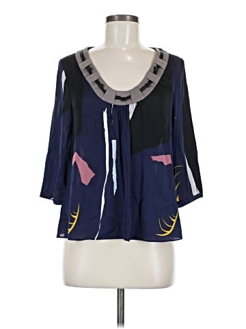 Twinkle by Wenlan 3/4 Sleeve Silk Top (view 1)