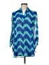 Auditions 100% Polyester Chevron-herringbone Blue 3/4 Sleeve Blouse Size M - photo 1