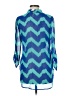 Auditions 100% Polyester Chevron-herringbone Blue 3/4 Sleeve Blouse Size M - photo 2