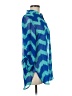 Auditions 100% Polyester Chevron-herringbone Blue 3/4 Sleeve Blouse Size M - photo 4