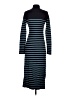 Free Assembly 100% Recycled Polyester Stripes Blue Casual Dress Size XS - photo 2