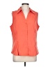 Cato Orange Sleeveless Button-Down Shirt Size L - photo 1