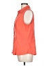 Cato Orange Sleeveless Button-Down Shirt Size L - photo 5