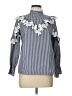 Assorted Brands Checkered-gingham Silver Long Sleeve Blouse Size L - photo 1