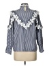 Assorted Brands Checkered-gingham Silver Long Sleeve Blouse Size L - photo 2